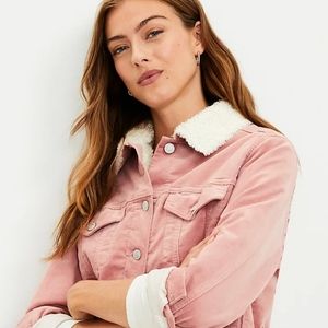 Cozy fall pink corduroy jacket from LOFT NWT